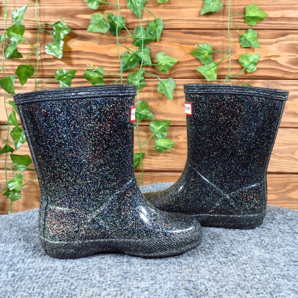 Hunter Kids First Classic Starcloud Unisex Rain Boots Sz 7B/8G Waterproof Black